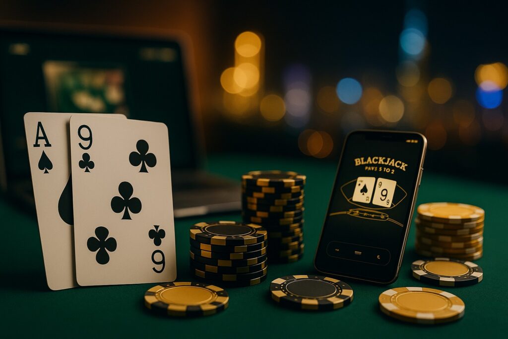 Blackjack på nett forklart: regler, edge, strategi, live vs. RNG, side bets, bankroll og ansvarlig spill i 2025.