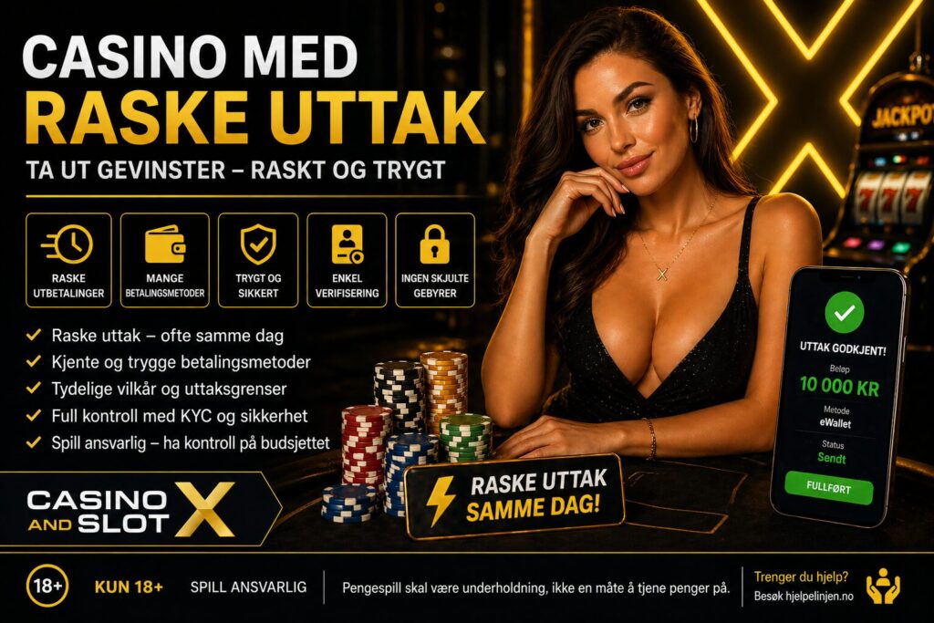 Casino med raske uttak er et av de mest populære søkene blant norske spillere som vil ha en smidigere casinoopplevelse på nett. Det er forståelig.